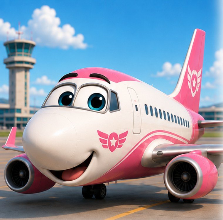 Angel the pink and white jet